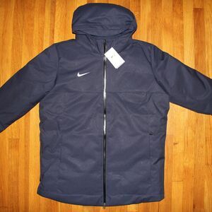 Nike Team Storm-Fit 550 Down Fill Parka Mens L Navy Blue Hooded